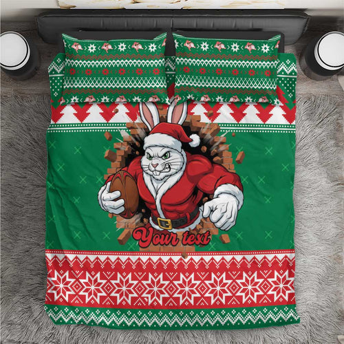 Jingle Rabbitohs Jump Personalized Bedding Set Christmas Rugby League Spirit - Aussie Hoodie
