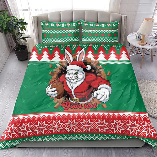 Jingle Rabbitohs Jump Personalized Bedding Set Christmas Rugby League Spirit - Aussie Hoodie