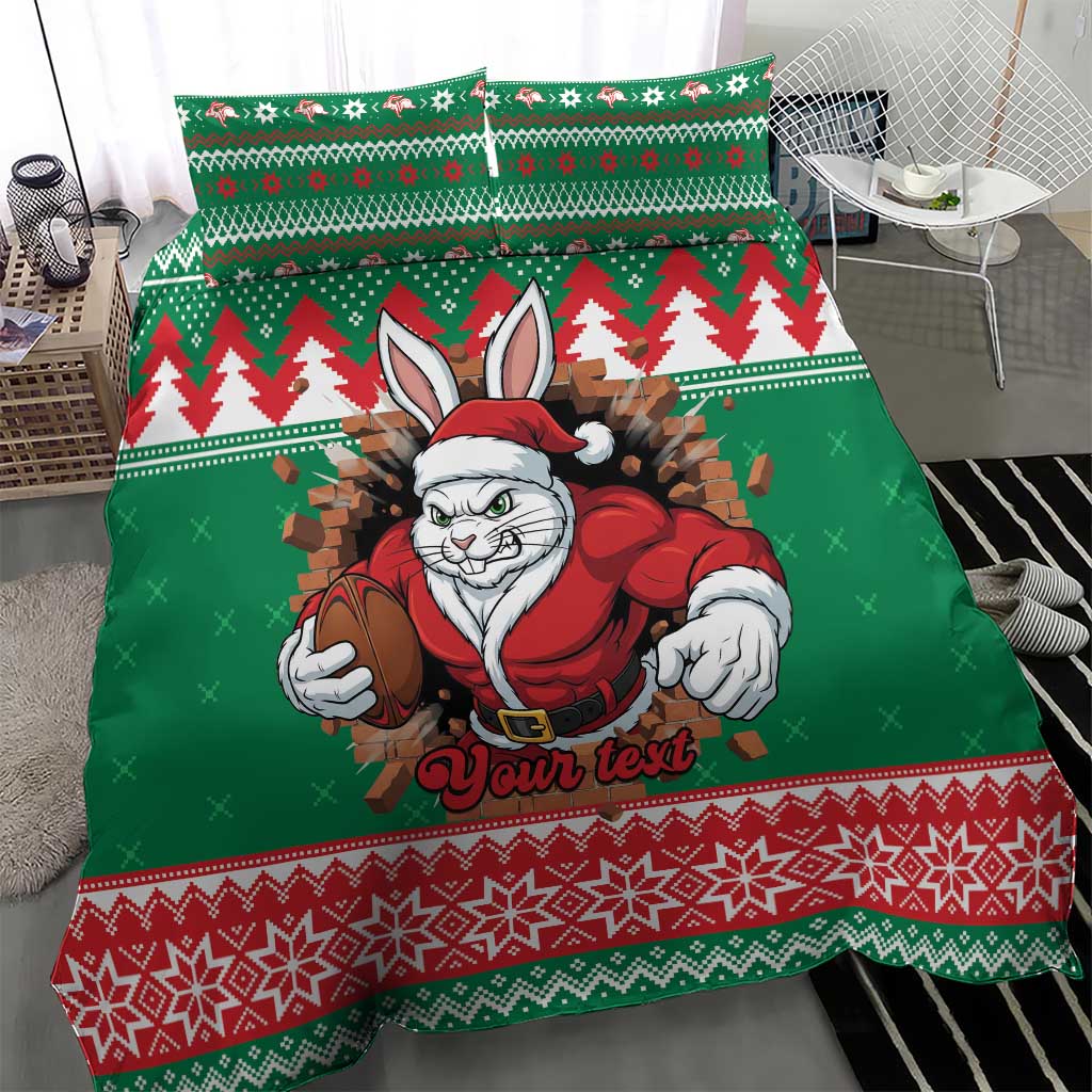 Jingle Rabbitohs Jump Personalized Bedding Set Christmas Rugby League Spirit - Aussie Hoodie