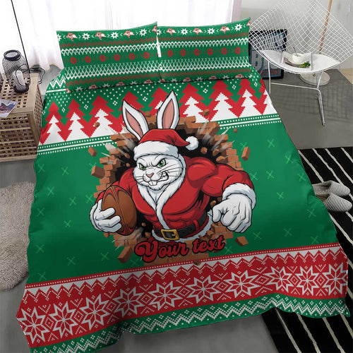 Jingle Rabbitohs Jump Personalized Bedding Set Christmas Rugby League Spirit - Aussie Hoodie