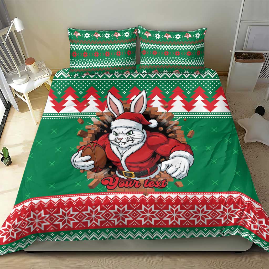 Jingle Rabbitohs Jump Personalized Bedding Set Christmas Rugby League Spirit - Aussie Hoodie