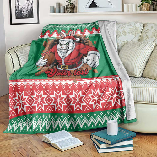 Jingle Rabbitohs Jump Personalized Blanket Christmas Rugby League Spirit - Aussie Hoodie