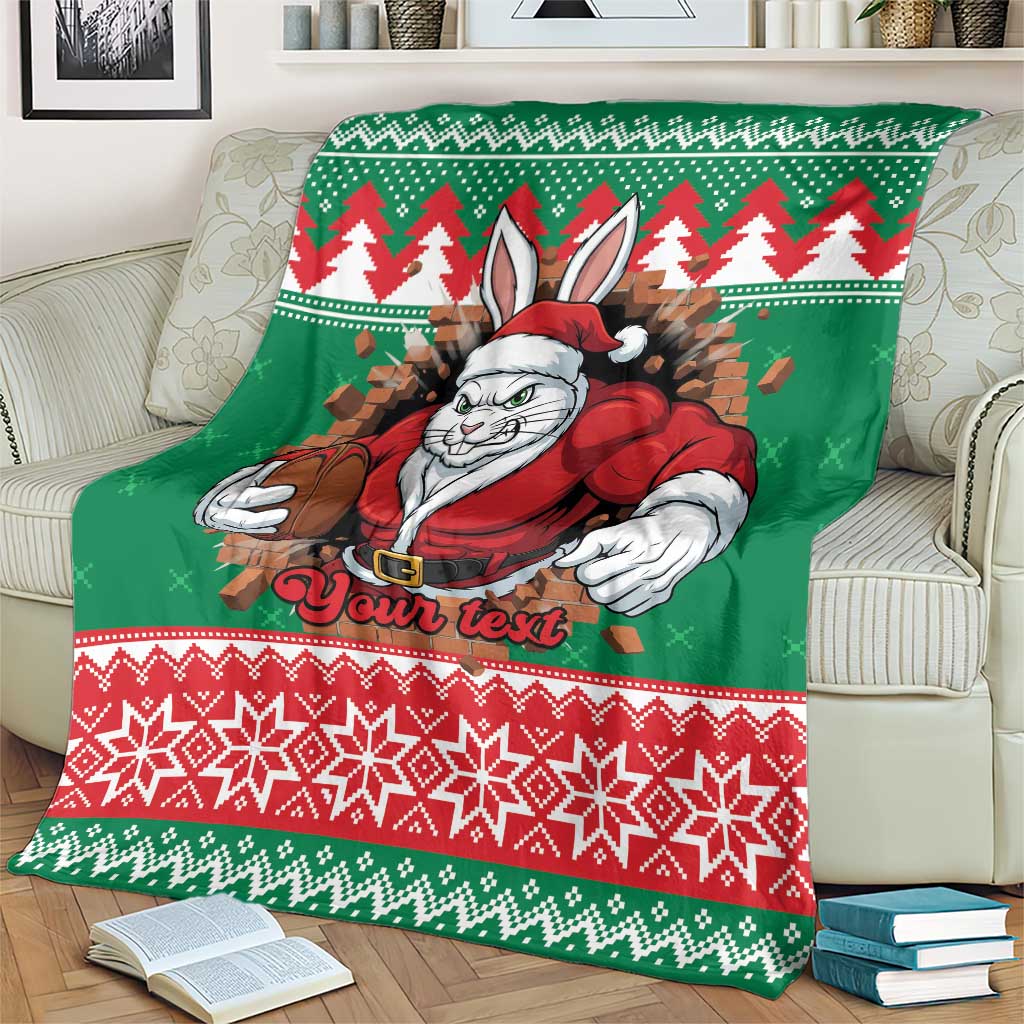 Jingle Rabbitohs Jump Personalized Blanket Christmas Rugby League Spirit - Aussie Hoodie