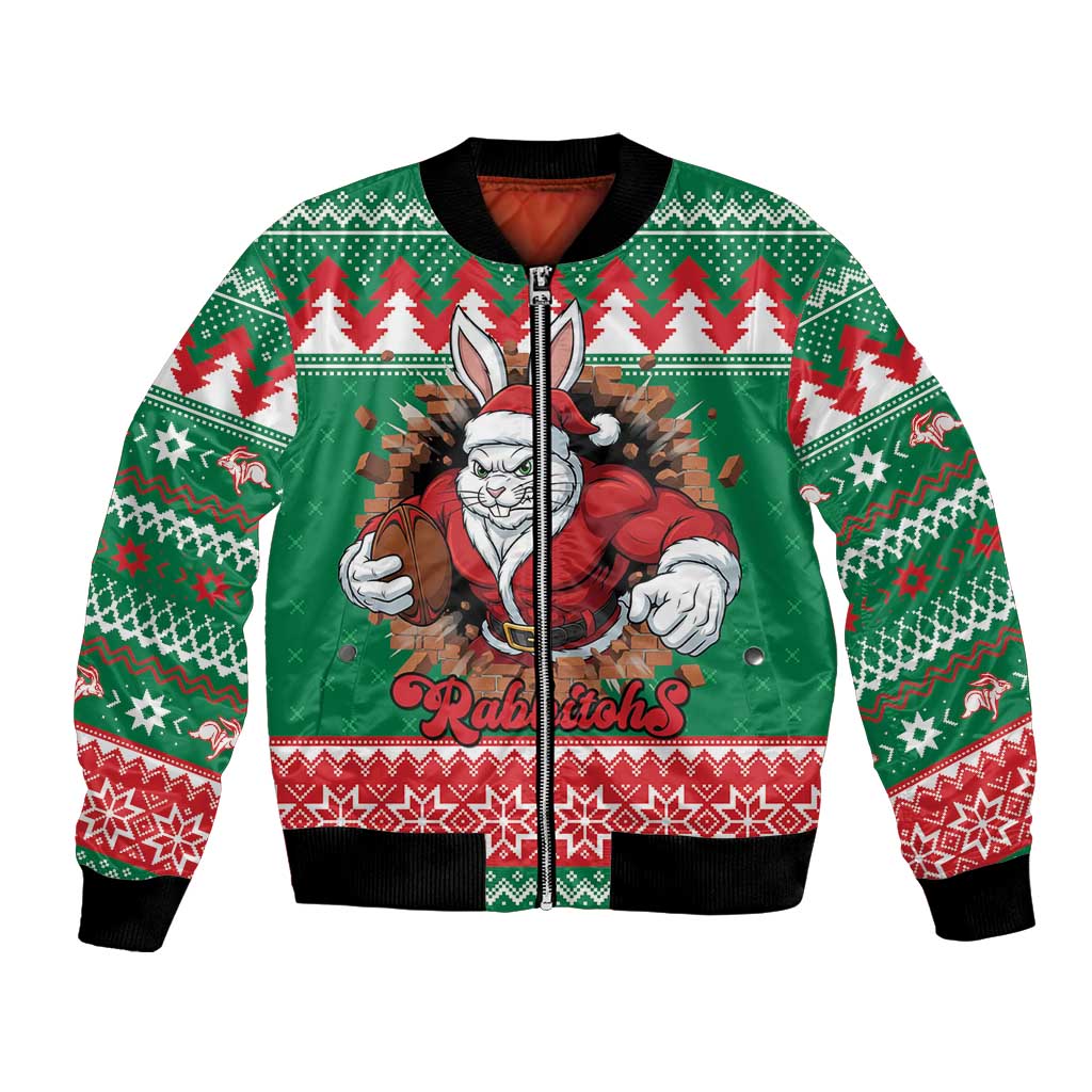 Jingle Rabbitohs Jump Personalized Bomber Jacket Christmas Rugby League Spirit - Aussie Hoodie