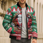 Jingle Rabbitohs Jump Personalized Bomber Puffer Jacket Christmas Rugby League Spirit - Aussie Hoodie