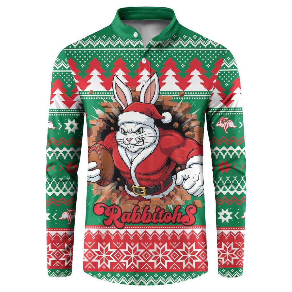 Jingle Rabbitohs Jump Personalized Button Sweatshirt Christmas Rugby League Spirit - Aussie Hoodie