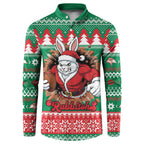 Jingle Rabbitohs Jump Personalized Button Sweatshirt Christmas Rugby League Spirit - Aussie Hoodie