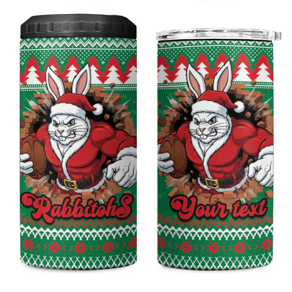 Jingle Rabbitohs Jump Personalized 4 in 1 Can Cooler Tumbler Christmas Rugby League Spirit - Aussie Hoodie