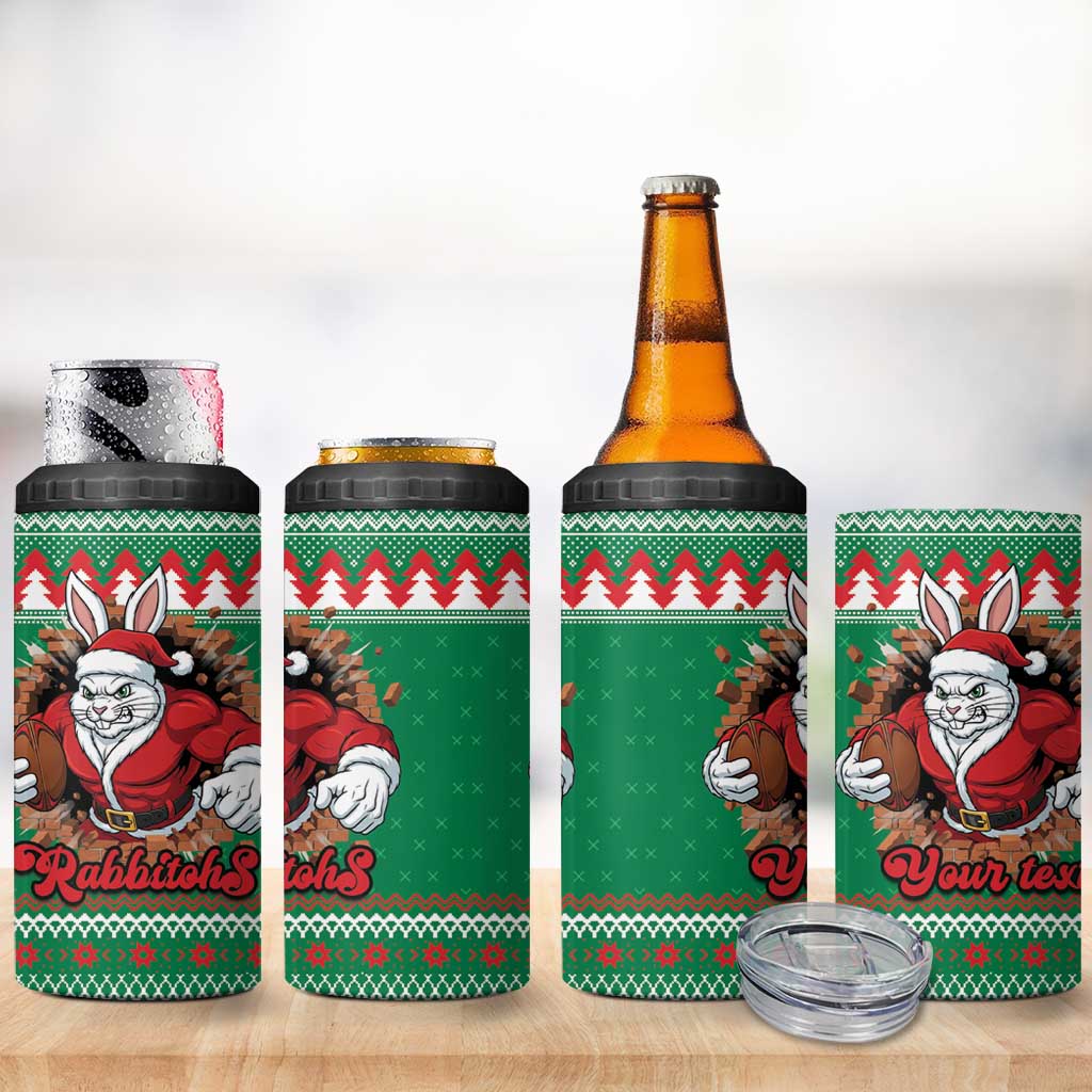 Jingle Rabbitohs Jump Personalized 4 in 1 Can Cooler Tumbler Christmas Rugby League Spirit - Aussie Hoodie