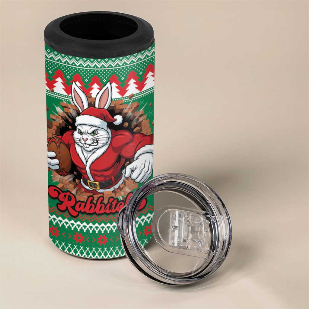 Jingle Rabbitohs Jump Personalized 4 in 1 Can Cooler Tumbler Christmas Rugby League Spirit - Aussie Hoodie