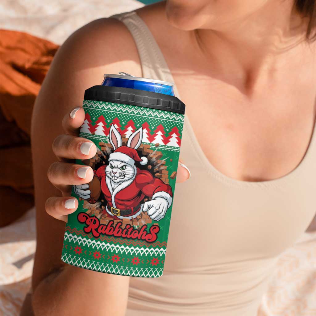 Jingle Rabbitohs Jump Personalized 4 in 1 Can Cooler Tumbler Christmas Rugby League Spirit - Aussie Hoodie