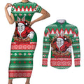 Jingle Rabbitohs Jump Personalized Couples Matching Short Sleeve Bodycon Dress and Long Sleeve Button Shirt Christmas Rugby League Spirit - Aussie Hoodie