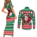 Jingle Rabbitohs Jump Personalized Couples Matching Short Sleeve Bodycon Dress and Long Sleeve Button Shirt Christmas Rugby League Spirit - Aussie Hoodie