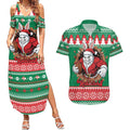 Jingle Rabbitohs Jump Personalized Couples Matching Summer Maxi Dress and Hawaiian Shirt Christmas Rugby League Spirit - Aussie Hoodie
