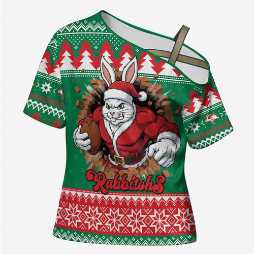 Jingle Rabbitohs Jump Personalized Cross Shoulder Shirt Christmas Rugby League Spirit - Aussie Hoodie
