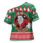 Jingle Rabbitohs Jump Personalized Cross Shoulder Shirt Christmas Rugby League Spirit - Aussie Hoodie