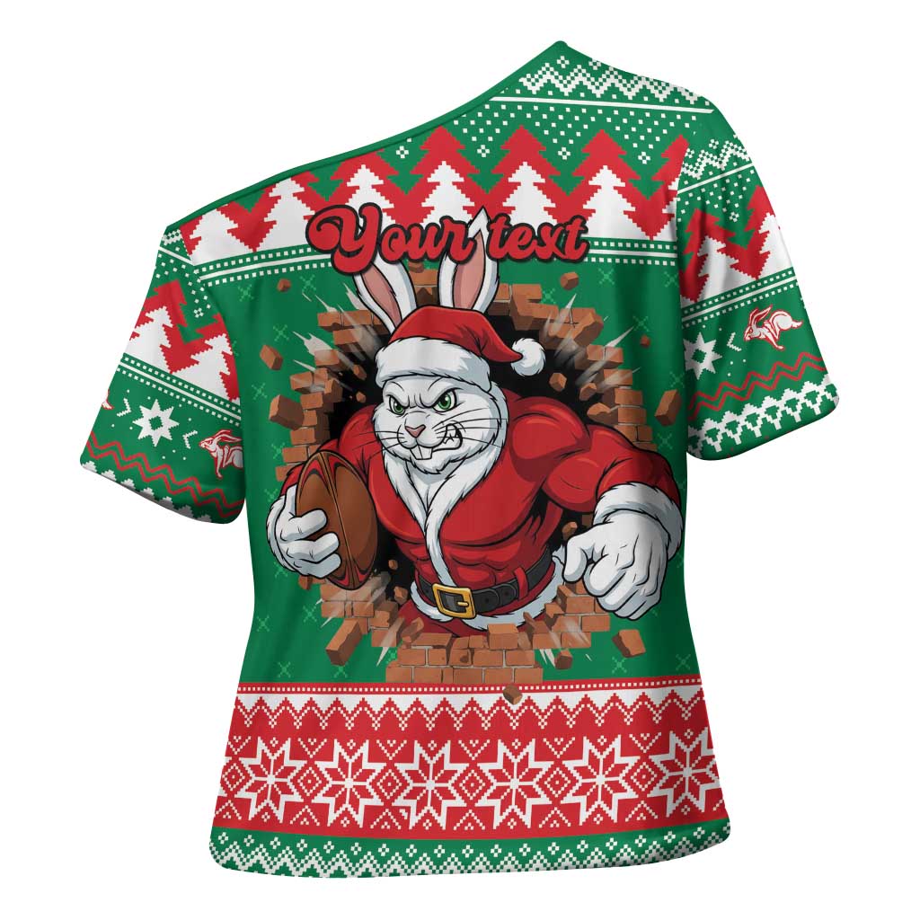 Jingle Rabbitohs Jump Personalized Cross Shoulder Shirt Christmas Rugby League Spirit - Aussie Hoodie