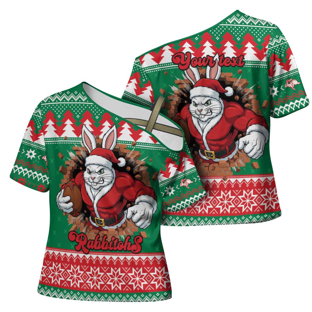 Jingle Rabbitohs Jump Personalized Cross Shoulder Shirt Christmas Rugby League Spirit - Aussie Hoodie