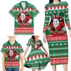 Jingle Rabbitohs Jump Personalized Family Matching Long Sleeve Bodycon Dress and Hawaiian Shirt Christmas Rugby League Spirit - Aussie Hoodie
