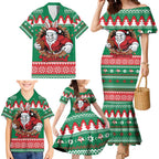 Jingle Rabbitohs Jump Personalized Family Matching Mermaid Dress and Hawaiian Shirt Christmas Rugby League Spirit - Aussie Hoodie