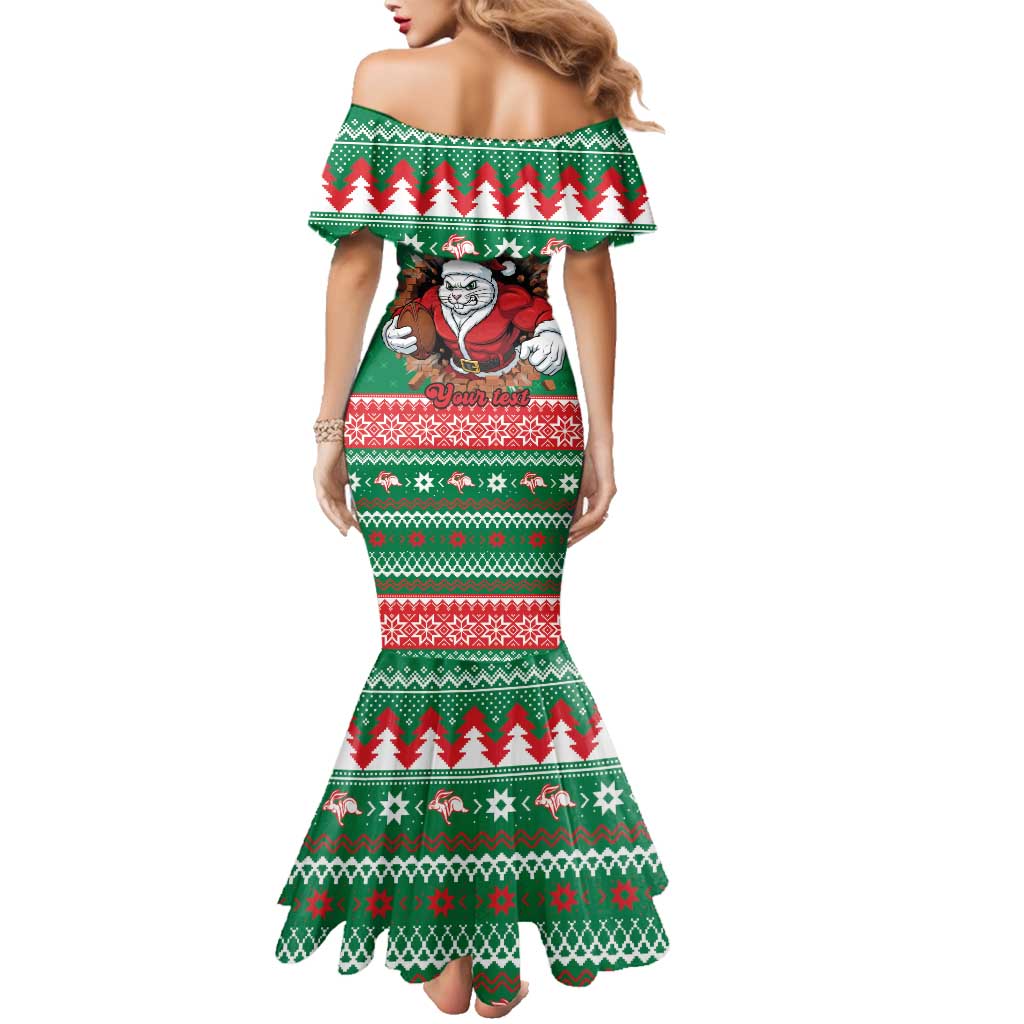 Jingle Rabbitohs Jump Personalized Family Matching Mermaid Dress and Hawaiian Shirt Christmas Rugby League Spirit - Aussie Hoodie