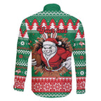 Jingle Rabbitohs Jump Personalized Family Matching Off Shoulder Short Dress and Hawaiian Shirt Christmas Rugby League Spirit - Aussie Hoodie