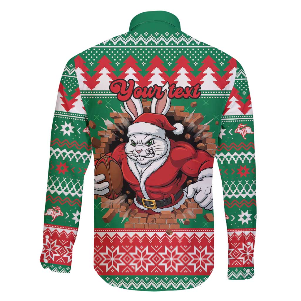 Jingle Rabbitohs Jump Personalized Family Matching Off Shoulder Short Dress and Hawaiian Shirt Christmas Rugby League Spirit - Aussie Hoodie