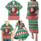 Jingle Rabbitohs Jump Personalized Family Matching Puletasi and Hawaiian Shirt Christmas Rugby League Spirit - Aussie Hoodie