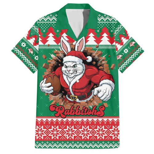 Jingle Rabbitohs Jump Personalized Family Matching Puletasi and Hawaiian Shirt Christmas Rugby League Spirit - Aussie Hoodie