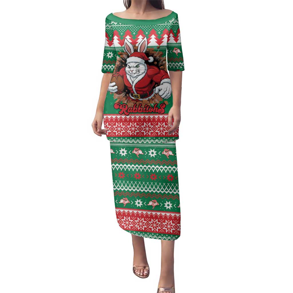 Jingle Rabbitohs Jump Personalized Family Matching Puletasi and Hawaiian Shirt Christmas Rugby League Spirit - Aussie Hoodie