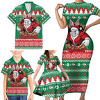 Jingle Rabbitohs Jump Personalized Family Matching Short Sleeve Bodycon Dress and Hawaiian Shirt Christmas Rugby League Spirit - Aussie Hoodie
