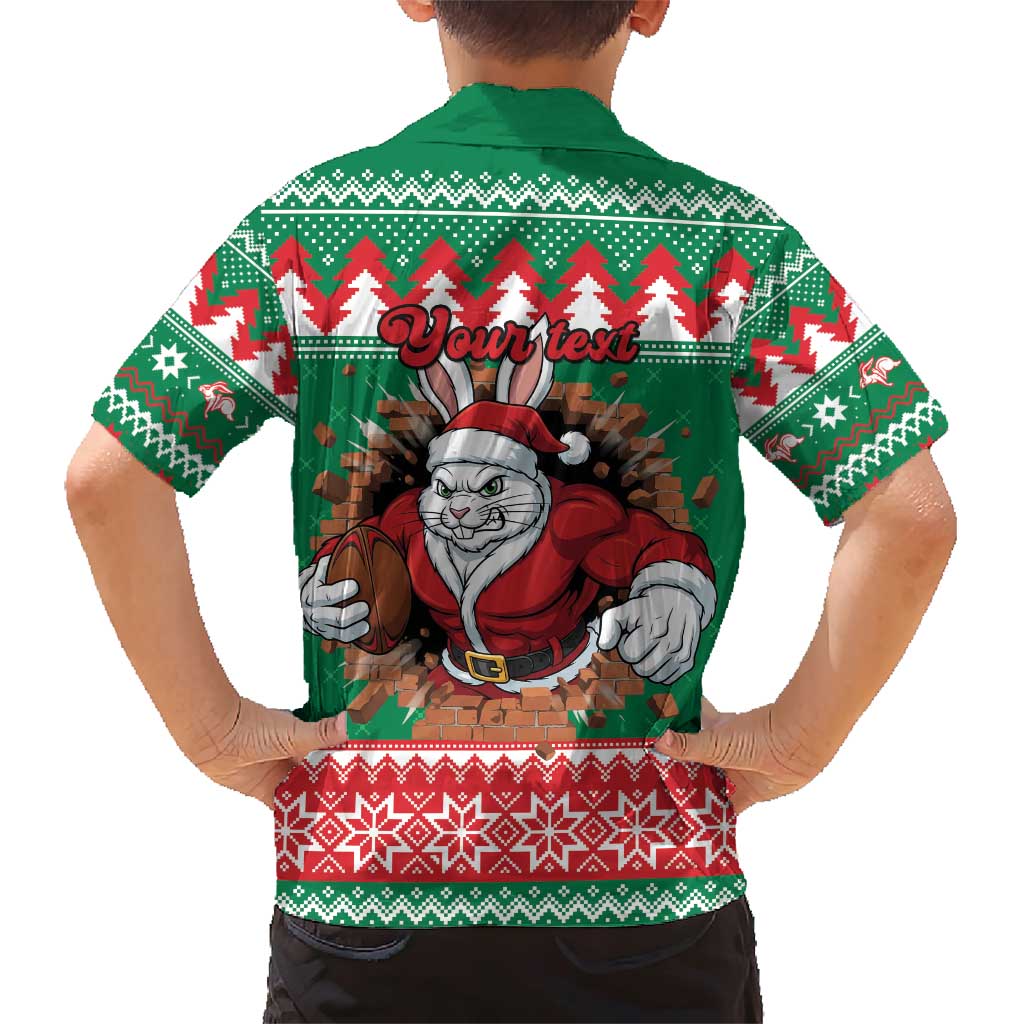 Jingle Rabbitohs Jump Personalized Family Matching Short Sleeve Bodycon Dress and Hawaiian Shirt Christmas Rugby League Spirit - Aussie Hoodie