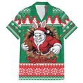 Jingle Rabbitohs Jump Personalized Family Matching Short Sleeve Bodycon Dress and Hawaiian Shirt Christmas Rugby League Spirit - Aussie Hoodie