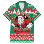 Jingle Rabbitohs Jump Personalized Family Matching Short Sleeve Bodycon Dress and Hawaiian Shirt Christmas Rugby League Spirit - Aussie Hoodie