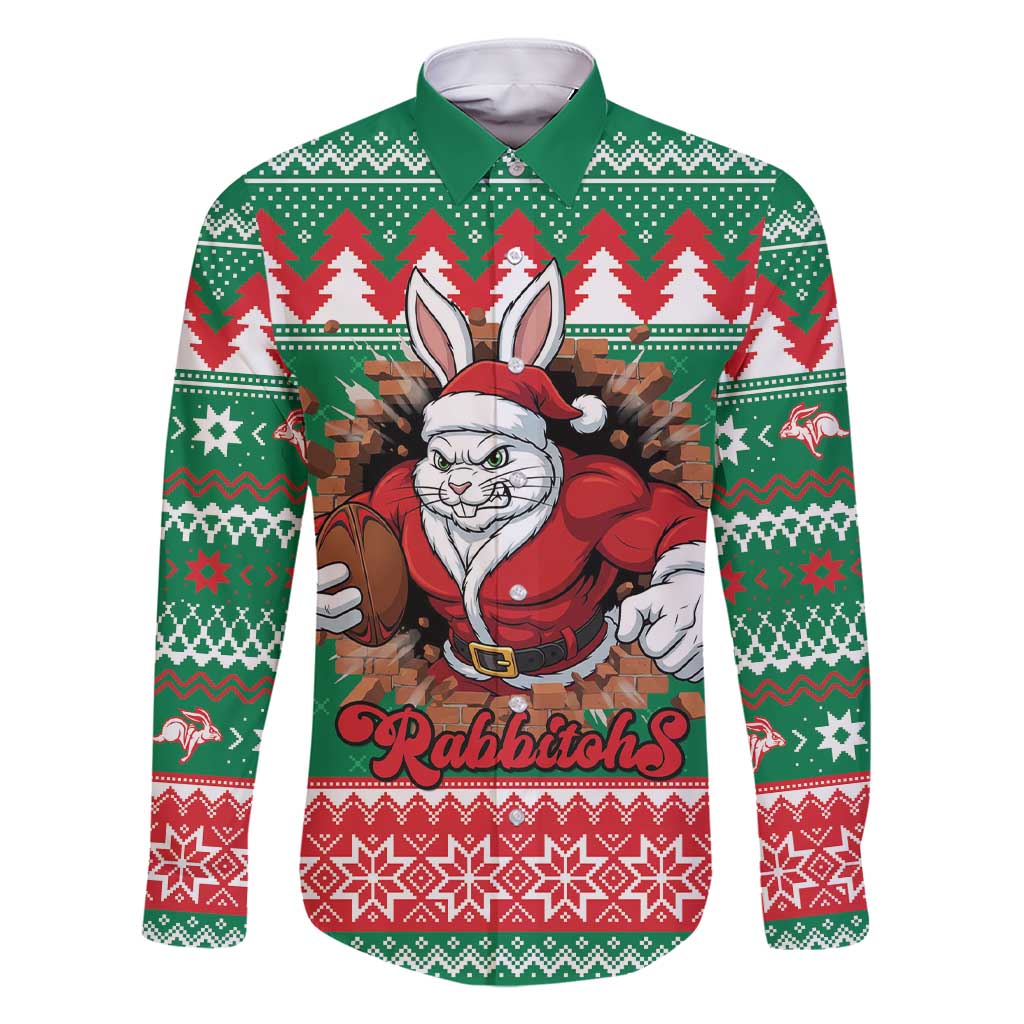 Jingle Rabbitohs Jump Personalized Family Matching Short Sleeve Bodycon Dress and Hawaiian Shirt Christmas Rugby League Spirit - Aussie Hoodie