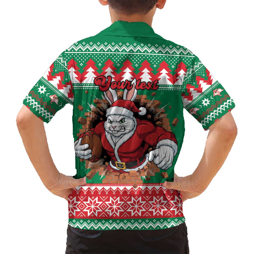 Jingle Rabbitohs Jump Personalized Family Matching Summer Maxi Dress and Hawaiian Shirt Christmas Rugby League Spirit - Aussie Hoodie
