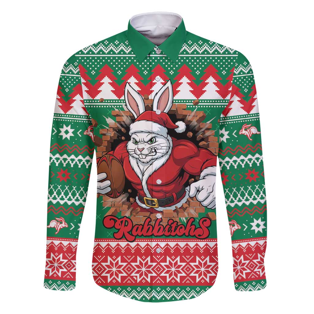 Jingle Rabbitohs Jump Personalized Family Matching Summer Maxi Dress and Hawaiian Shirt Christmas Rugby League Spirit - Aussie Hoodie