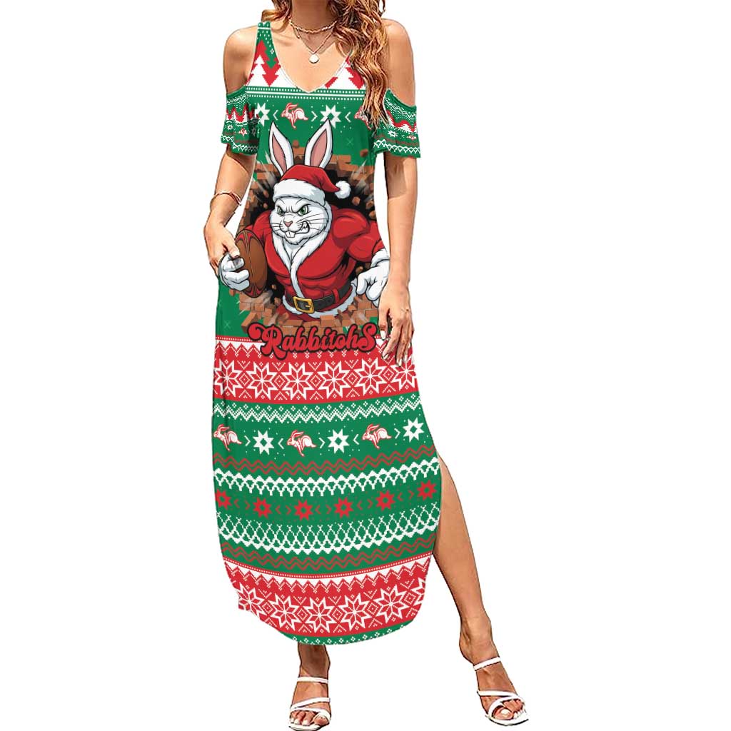 Jingle Rabbitohs Jump Personalized Family Matching Summer Maxi Dress and Hawaiian Shirt Christmas Rugby League Spirit - Aussie Hoodie