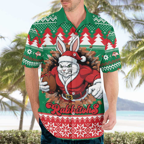 Jingle Rabbitohs Jump Personalized Hawaiian Shirt Christmas Rugby League Spirit - Aussie Hoodie