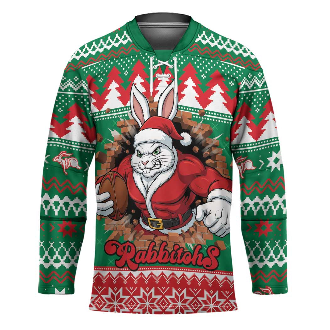 Jingle Rabbitohs Jump Personalized Hockey Jersey Christmas Rugby League Spirit - Aussie Hoodie
