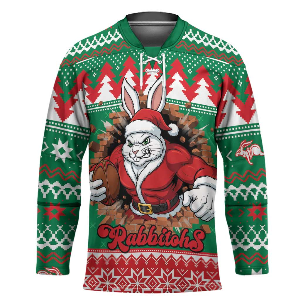 Jingle Rabbitohs Jump Personalized Hockey Jersey Christmas Rugby League Spirit - Aussie Hoodie