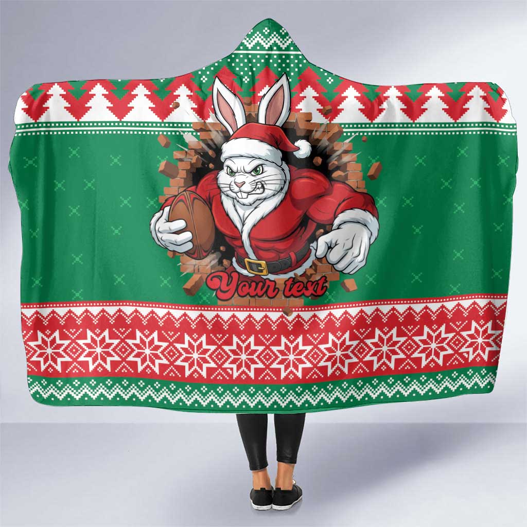 Jingle Rabbitohs Jump Personalized Hooded Blanket Christmas Rugby League Spirit - Aussie Hoodie