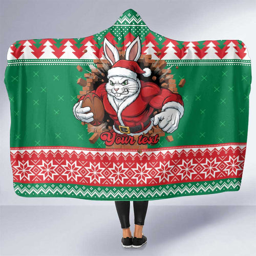 Jingle Rabbitohs Jump Personalized Hooded Blanket Christmas Rugby League Spirit - Aussie Hoodie