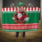 Jingle Rabbitohs Jump Personalized Hooded Blanket Christmas Rugby League Spirit - Aussie Hoodie