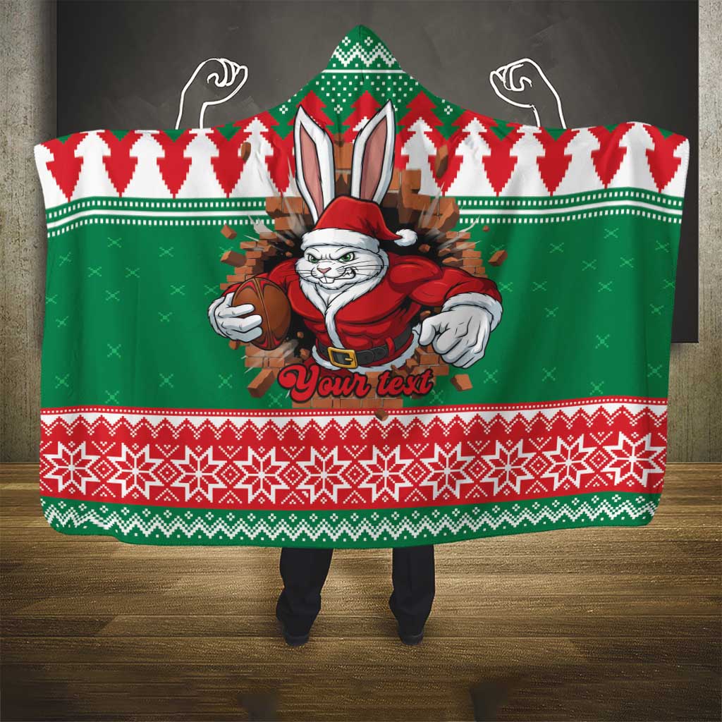 Jingle Rabbitohs Jump Personalized Hooded Blanket Christmas Rugby League Spirit - Aussie Hoodie