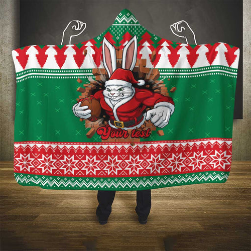Jingle Rabbitohs Jump Personalized Hooded Blanket Christmas Rugby League Spirit - Aussie Hoodie