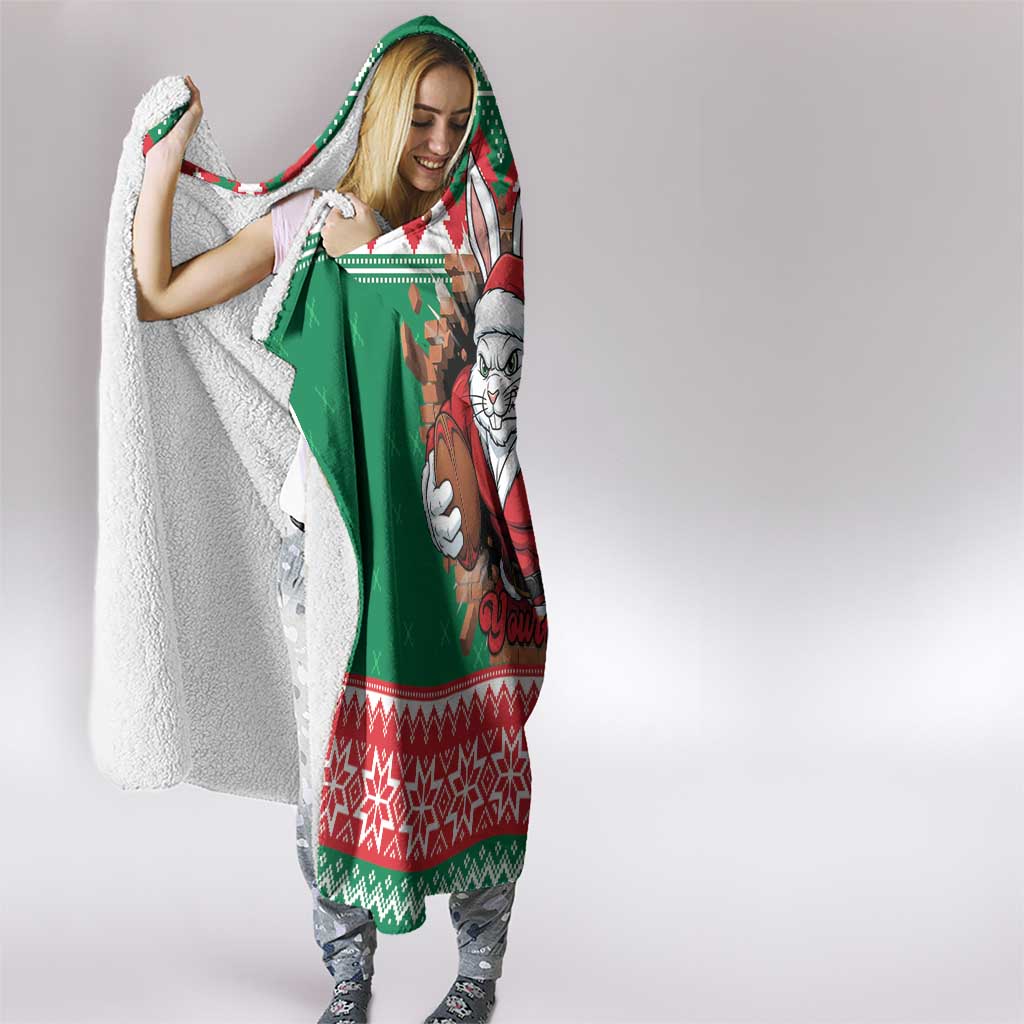 Jingle Rabbitohs Jump Personalized Hooded Blanket Christmas Rugby League Spirit - Aussie Hoodie