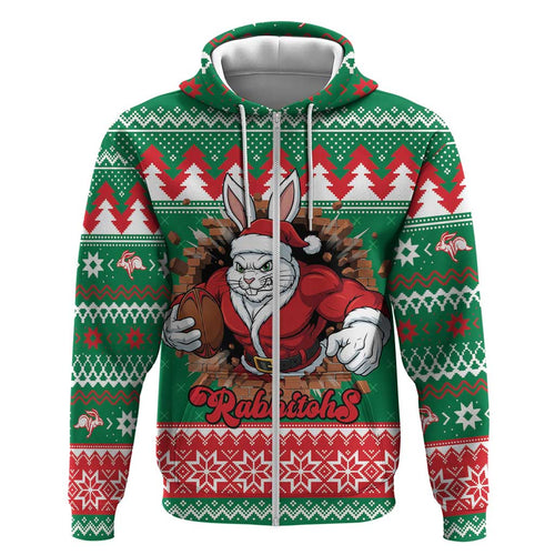 Jingle Rabbitohs Jump Personalized Hoodie Christmas Rugby League Spirit - Aussie Hoodie