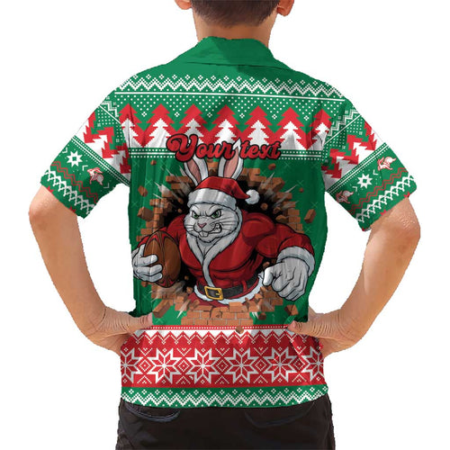 Jingle Rabbitohs Jump Personalized Kid Hawaiian Shirt Christmas Rugby League Spirit - Aussie Hoodie