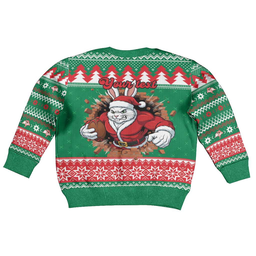 Jingle Rabbitohs Jump Personalized Kid Ugly Christmas Sweater Christmas Rugby League Spirit - Aussie Hoodie